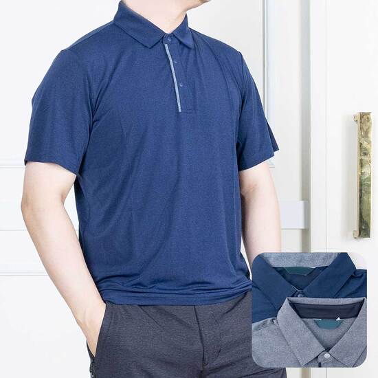 여름 중년 남자 스판 아이다 기능성 카라 반팔 티셔츠